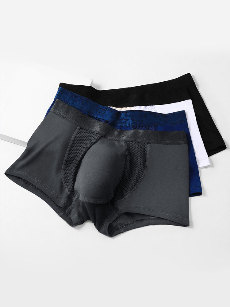 3 Pack Men's Breathable 3D Pouch Trunks | dmunderwear detail image 17