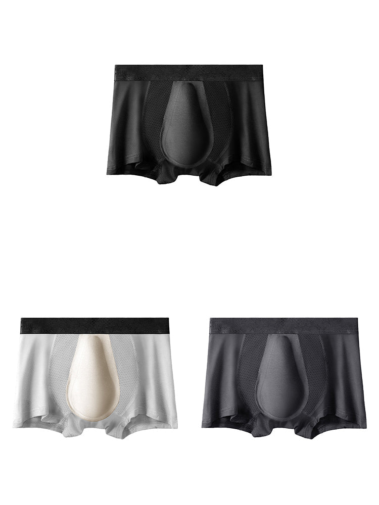 3 Pack Men's Breathable 3D Pouch Trunks | dmunderwear detail image 18