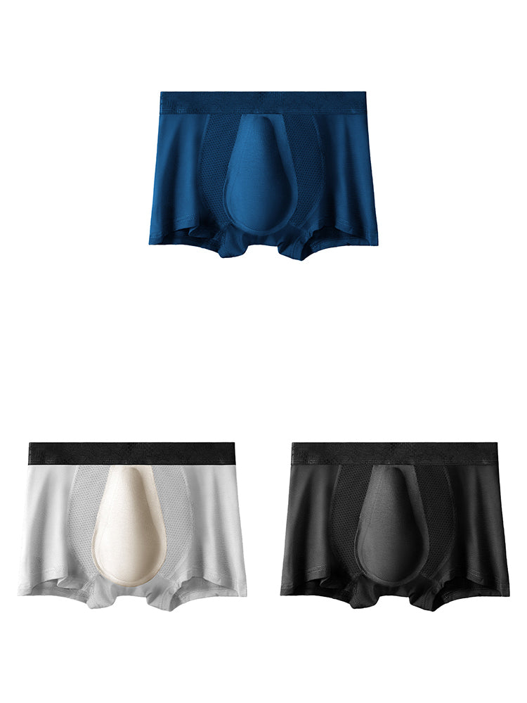3 Pack Men's Breathable 3D Pouch Trunks | dmunderwear detail image 2
