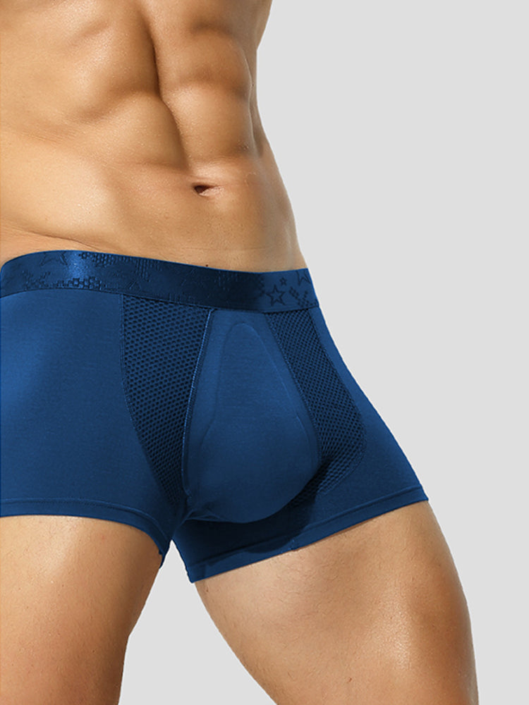 3 Pack Men's Breathable 3D Pouch Trunks | dmunderwear detail image 4