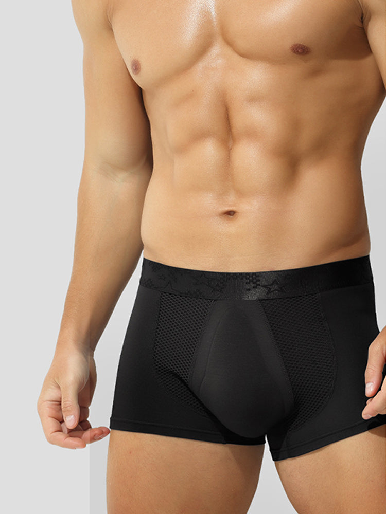 3 Pack Men's Breathable 3D Pouch Trunks | dmunderwear detail image 5