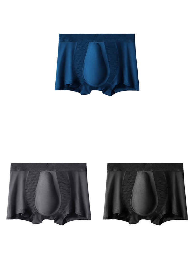 3 Pack Men's Breathable 3D Pouch Trunks | dmunderwear detail image 9