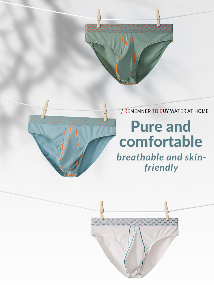 3 Pack Men's Breathable Anti-Chafing Cotton Briefs | dmunderwear detail image 13