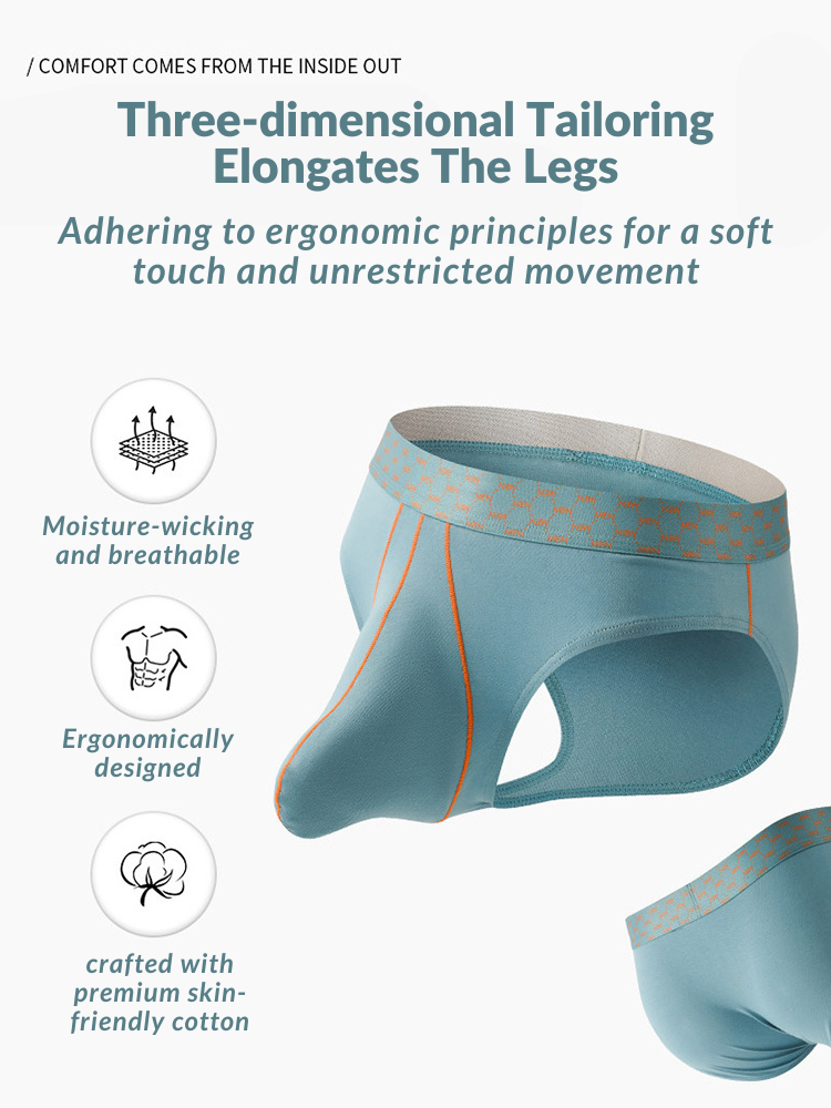 3 Pack Men's Breathable Anti-Chafing Cotton Briefs | dmunderwear detail image 8