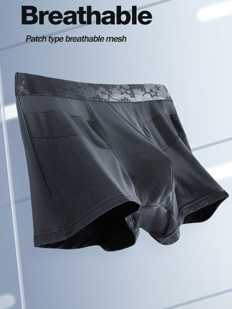 3 Pack Men's Breathable Splicing Mesh Trunks | dmunderwear detail image 10