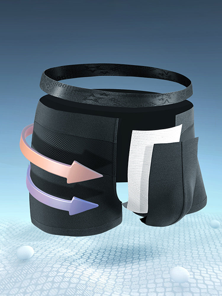 3 Pack Men's Breathable Splicing Mesh Trunks | dmunderwear detail image 11
