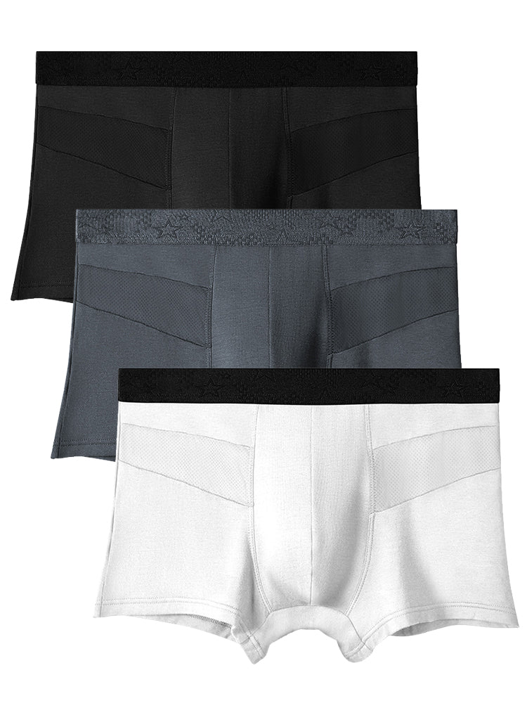3 Pack Men's Breathable Splicing Mesh Trunks | dmunderwear detail image 12