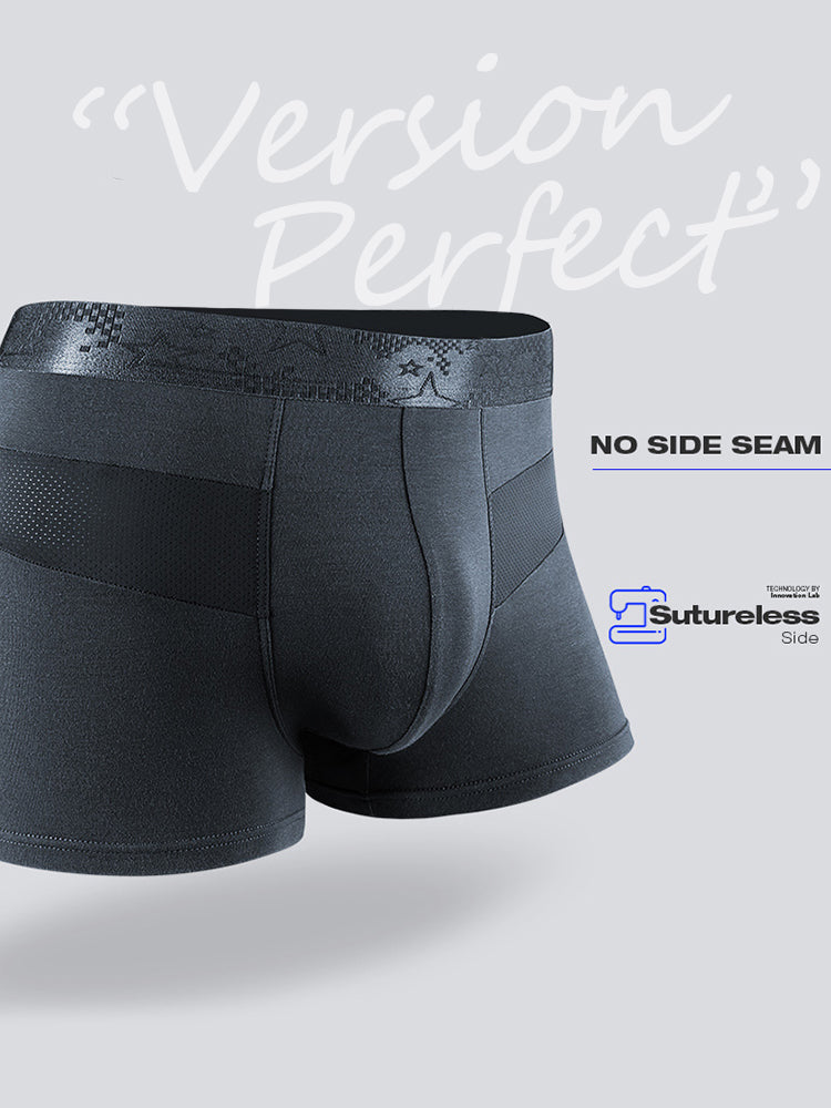 3 Pack Men's Breathable Splicing Mesh Trunks | dmunderwear detail image 15