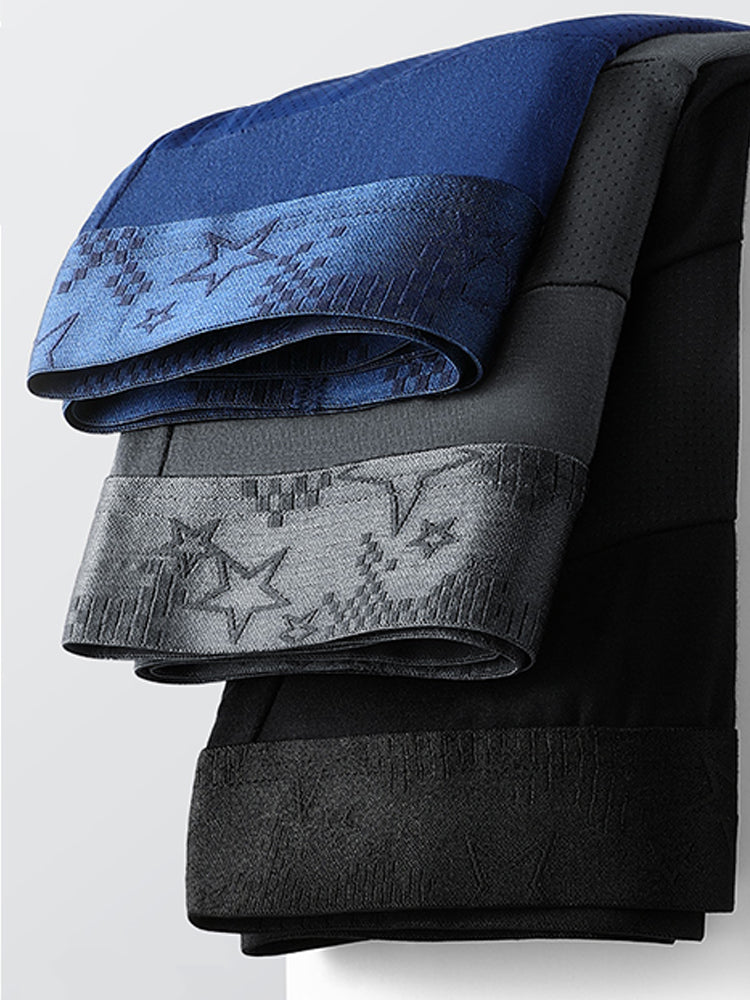 3 Pack Men's Breathable Splicing Mesh Trunks | dmunderwear detail image 20