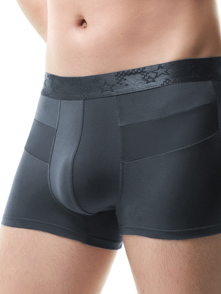 3 Pack Men's Breathable Splicing Mesh Trunks | dmunderwear detail image 3