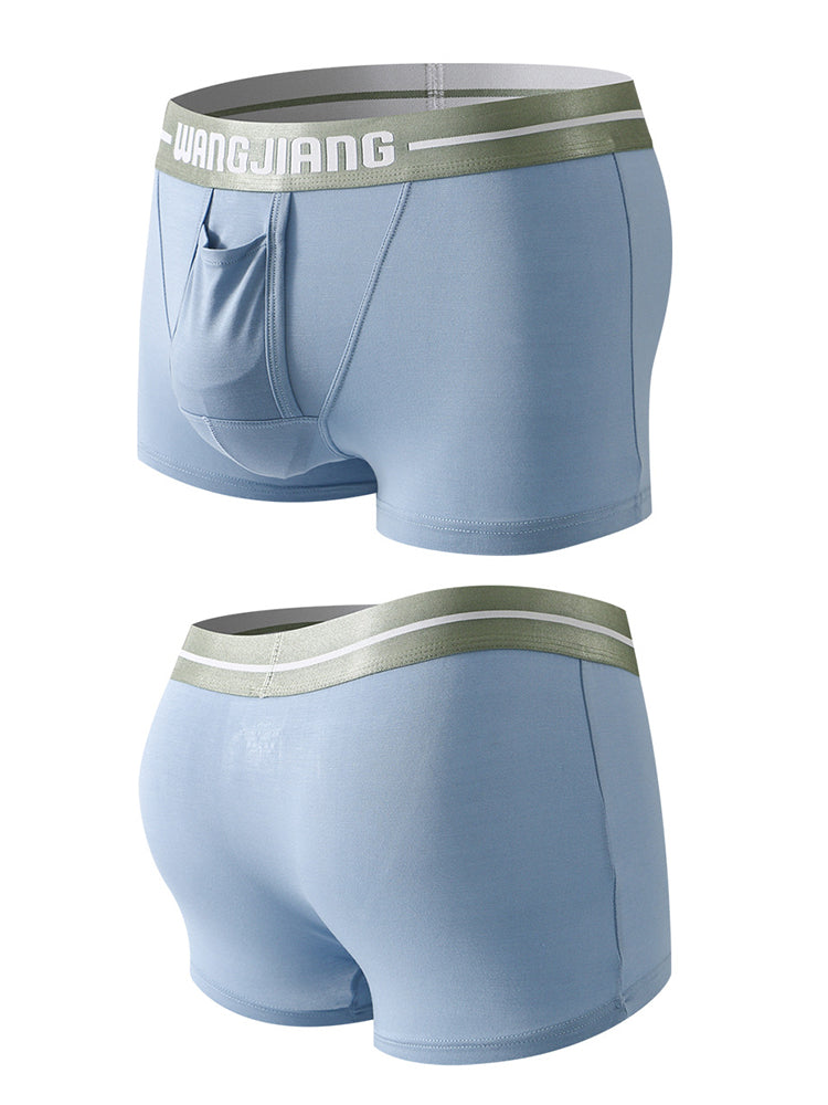 3 Pack Men's Breathable Trunks with Front Pouch | dmunderwear detail image 10