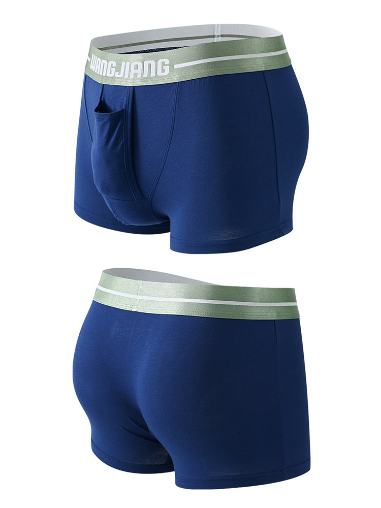 3 Pack Men's Breathable Trunks with Front Pouch | dmunderwear detail image 11