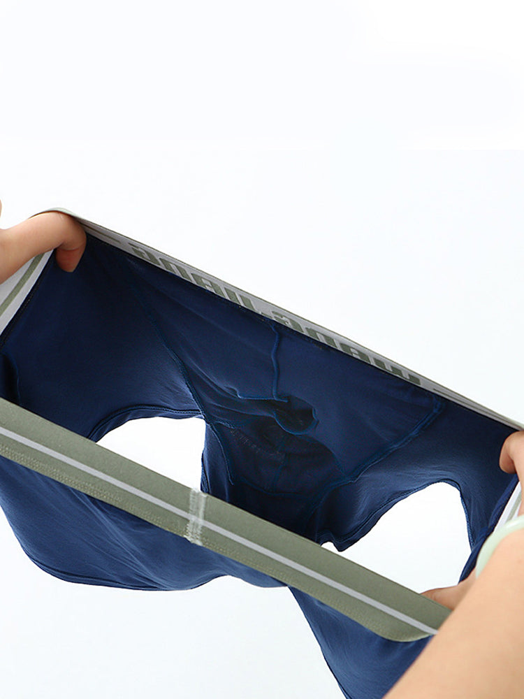 3 Pack Men's Breathable Trunks with Front Pouch | dmunderwear detail image 7
