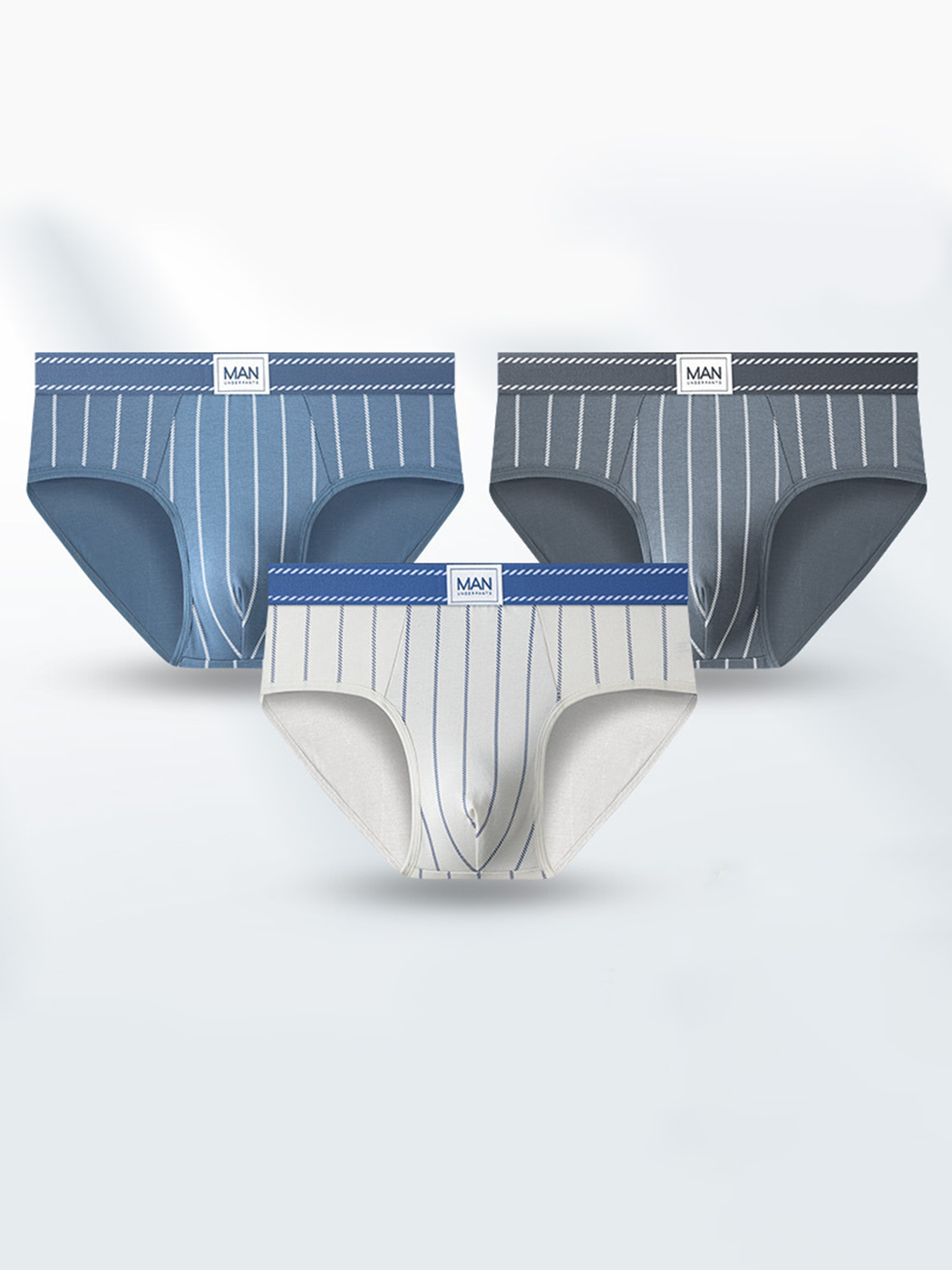 3 Pack Men's Classic Striped Briefs | dmunderwear detail image 14
