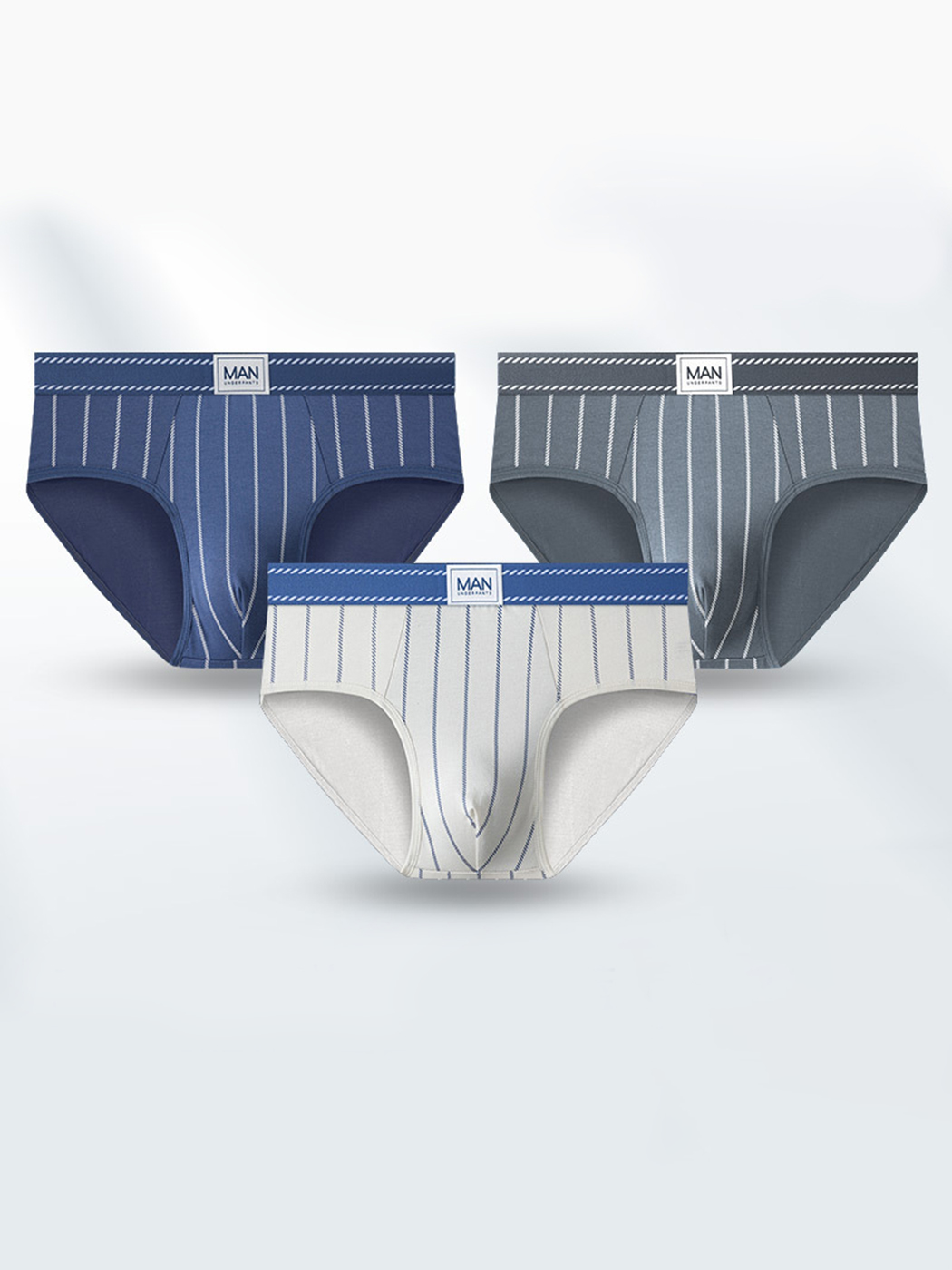 3 Pack Men's Classic Striped Briefs | dmunderwear detail image 8