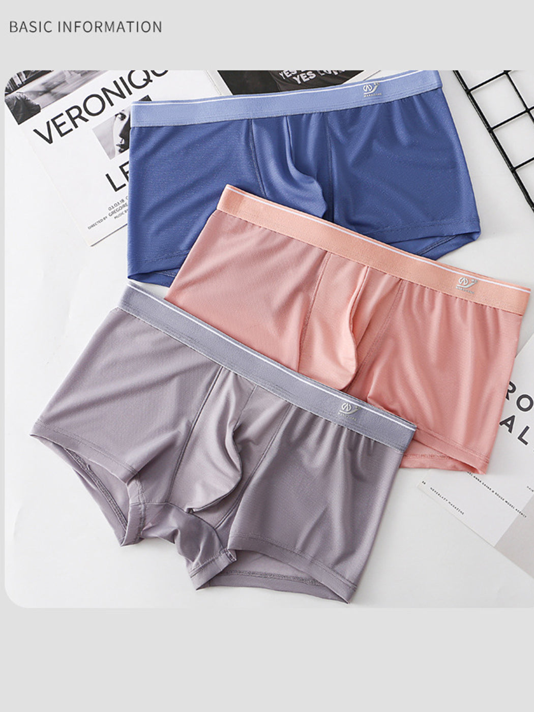 3 Pack Men's Comfy U Convex Pouch Trunks | dmunderwear detail image 19