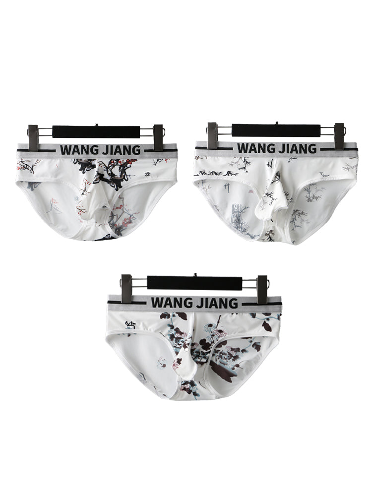 3 Pack Men's Ice Silk Dual Pouch Briefs | dmunderwear detail image 14