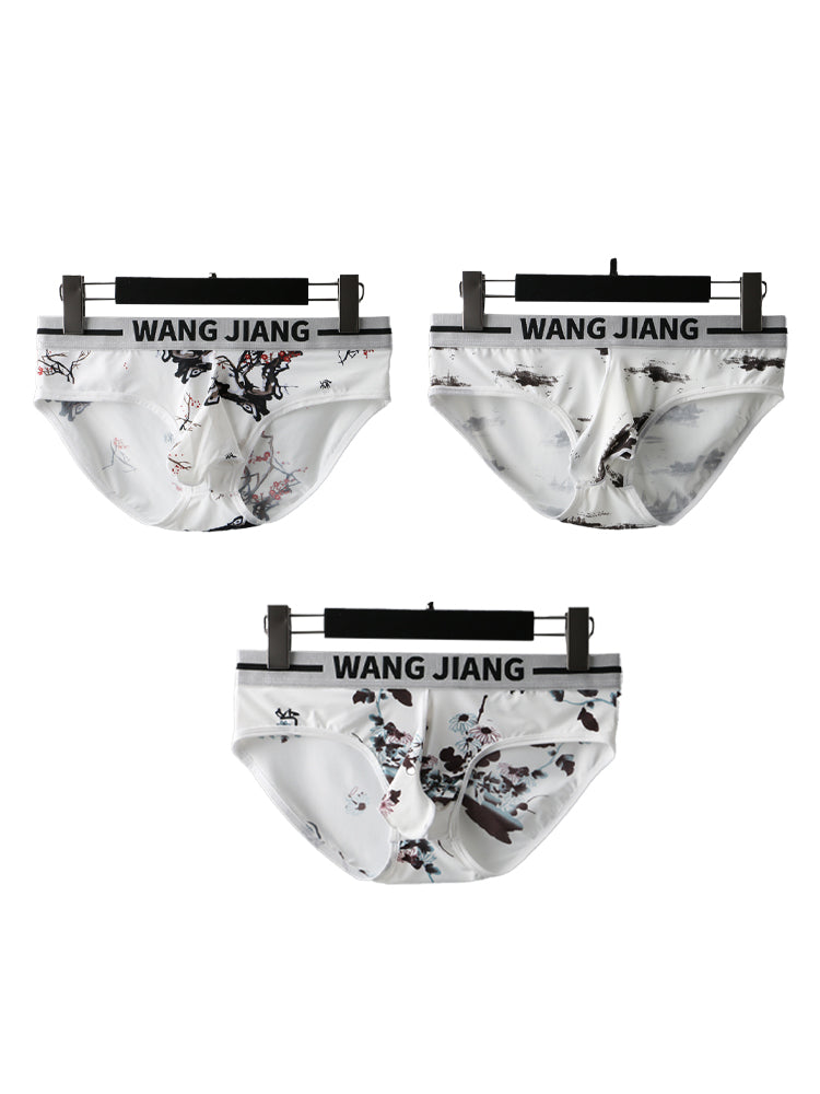 3 Pack Men's Ice Silk Dual Pouch Briefs | dmunderwear detail image 8