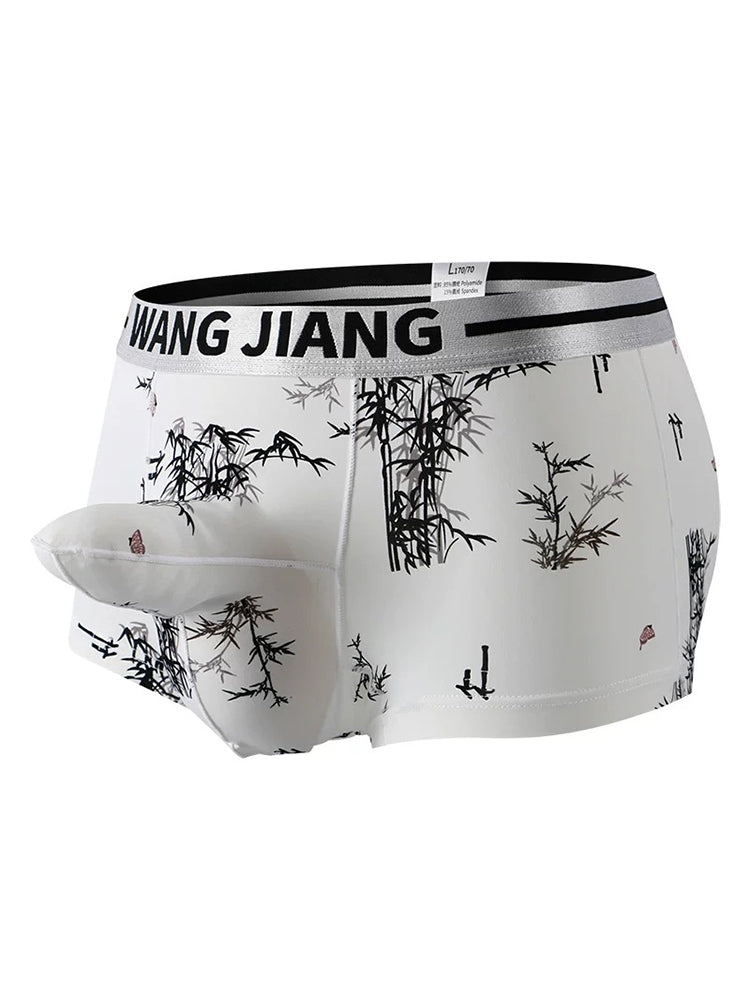 3 Pack Men's Ice Silk Dual Pouch Trunks | dmunderwear detail image 15