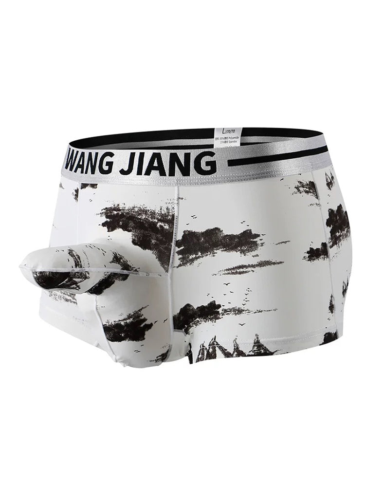 3 Pack Men's Ice Silk Dual Pouch Trunks | dmunderwear detail image 18