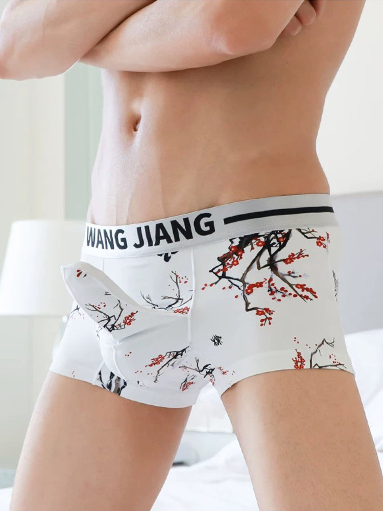 3 Pack Men's Ice Silk Dual Pouch Trunks | dmunderwear detail image 3