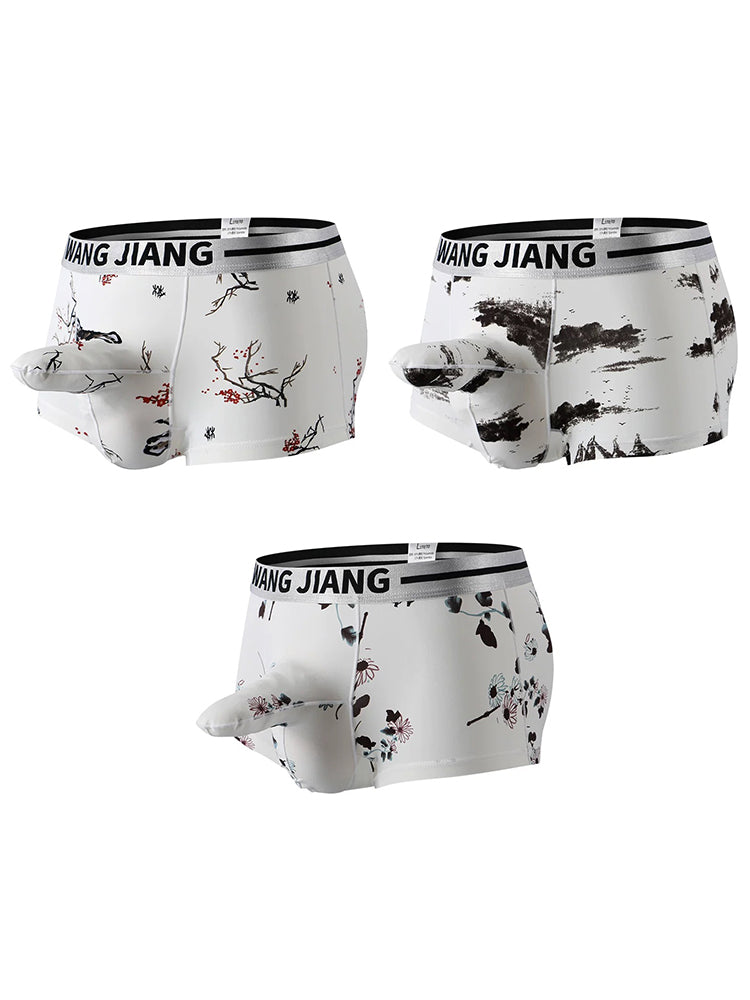 3 Pack Men's Ice Silk Dual Pouch Trunks | dmunderwear detail image 8