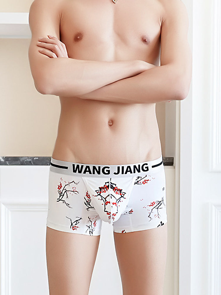 3 Pack Men's Ice Silk U Convex Pouch Trunks with Fly | dmunderwear