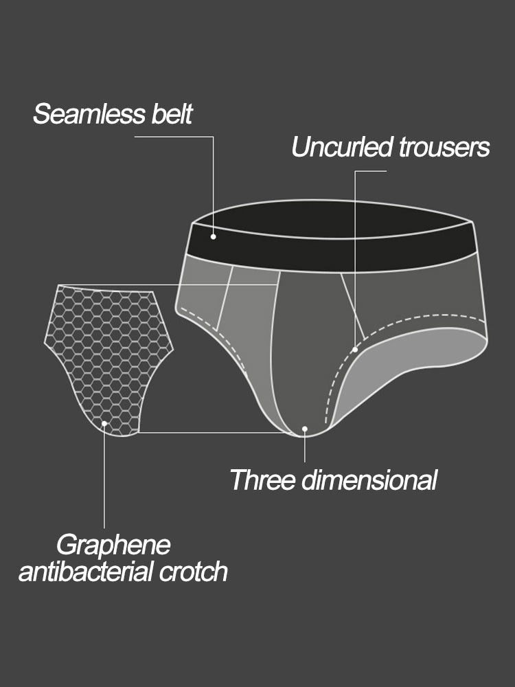 3 Pack Men's Modal Graphene Breathable Briefs | dmunderwear detail image 3