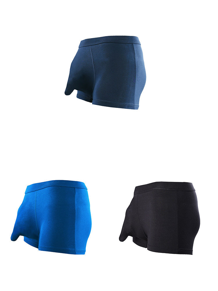 3 Pack Men's Separate Sexy Free Stretch Trunks | dmunderwear detail image 2