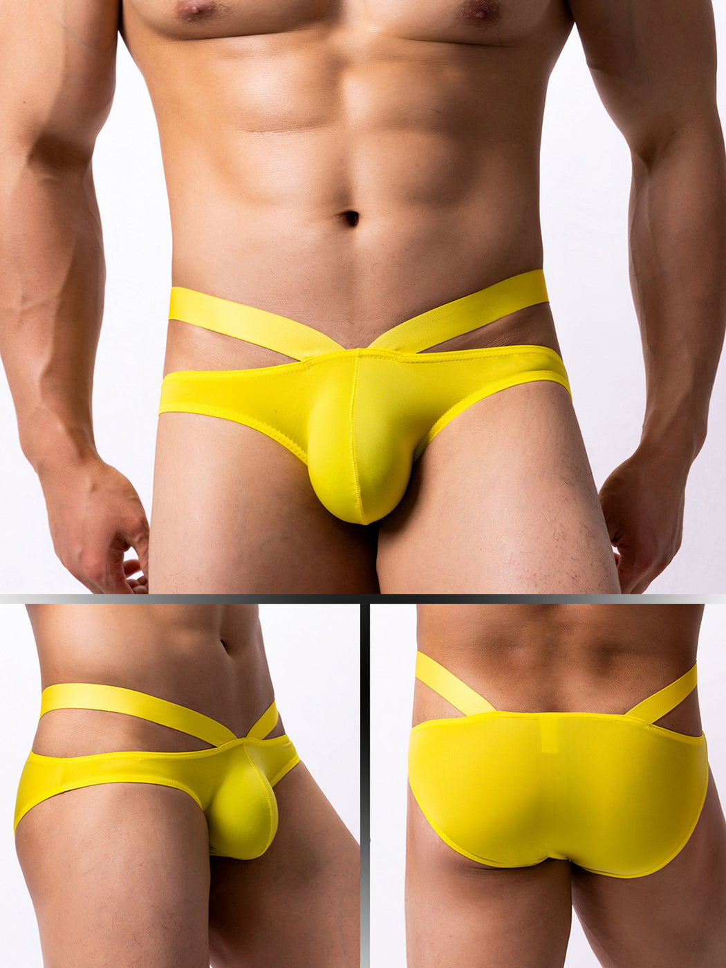 3 Pack Men's Sexy Cross Bikinis | dmunderwear detail image 12