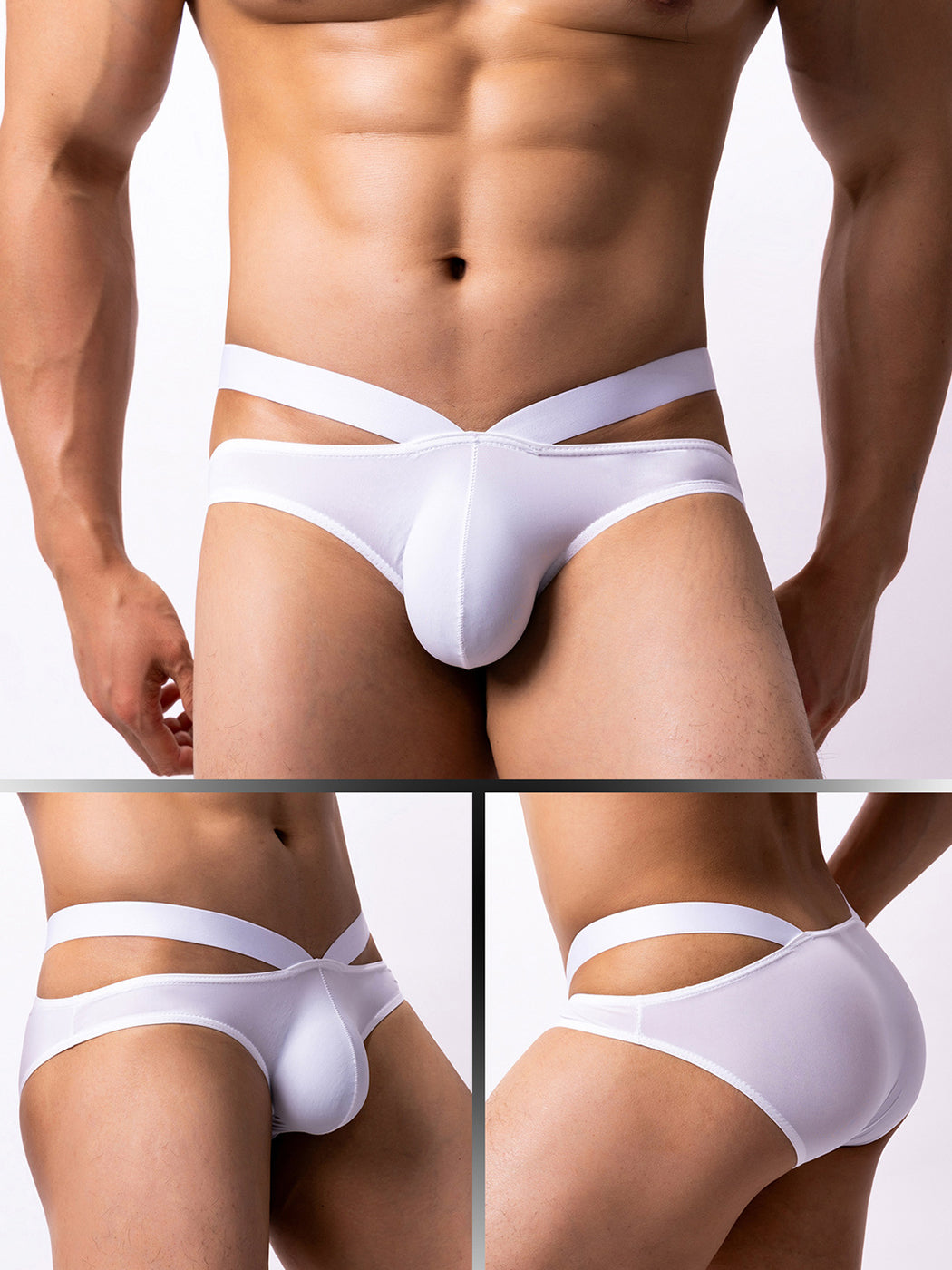 3 Pack Men's Sexy Cross Bikinis | dmunderwear detail image 3