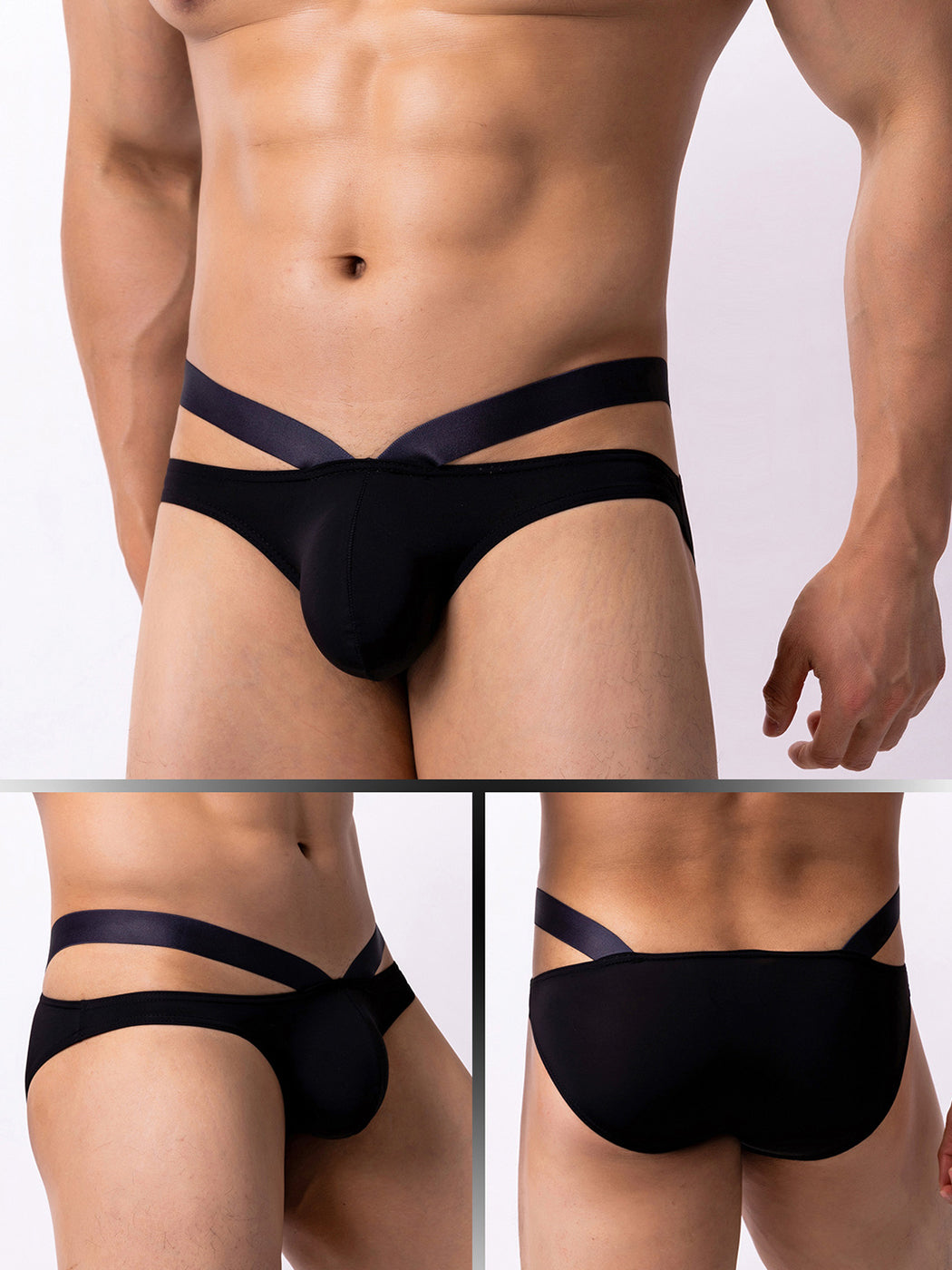 3 Pack Men's Sexy Cross Bikinis | dmunderwear detail image 9