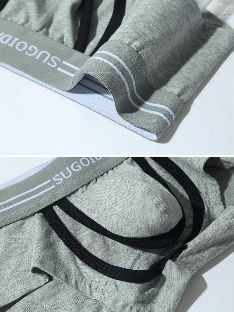 3 Pack Men's Sexy Cutout Trunks with Lift-up Pouch | dmunderwear detail image 12