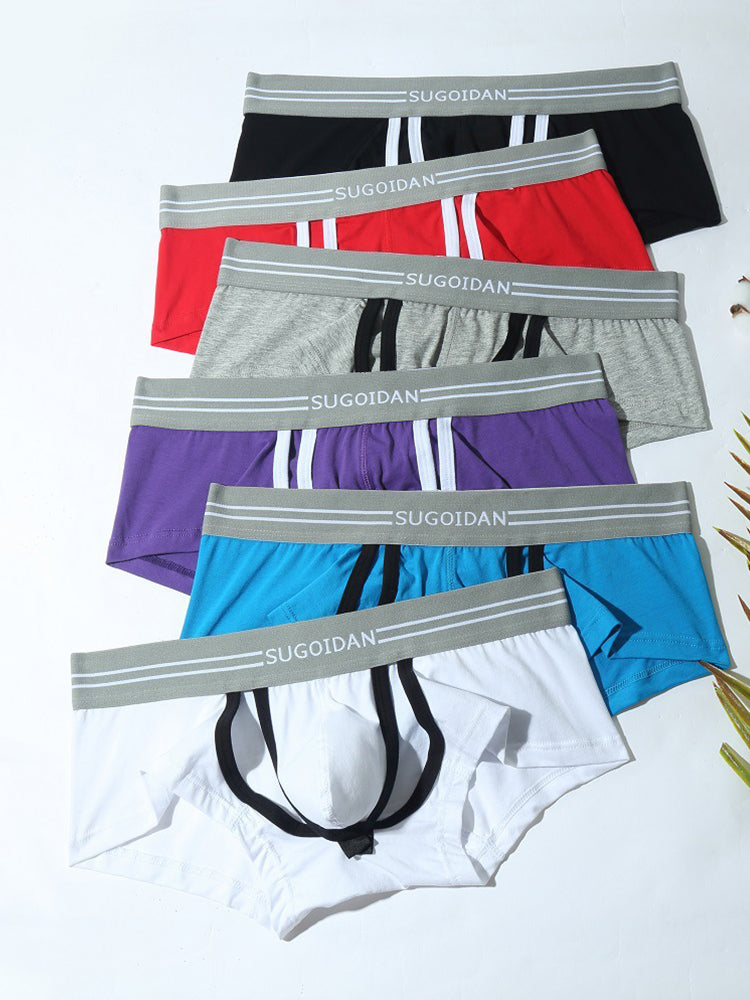 3 Pack Men's Sexy Cutout Trunks with Lift-up Pouch | dmunderwear detail image 13