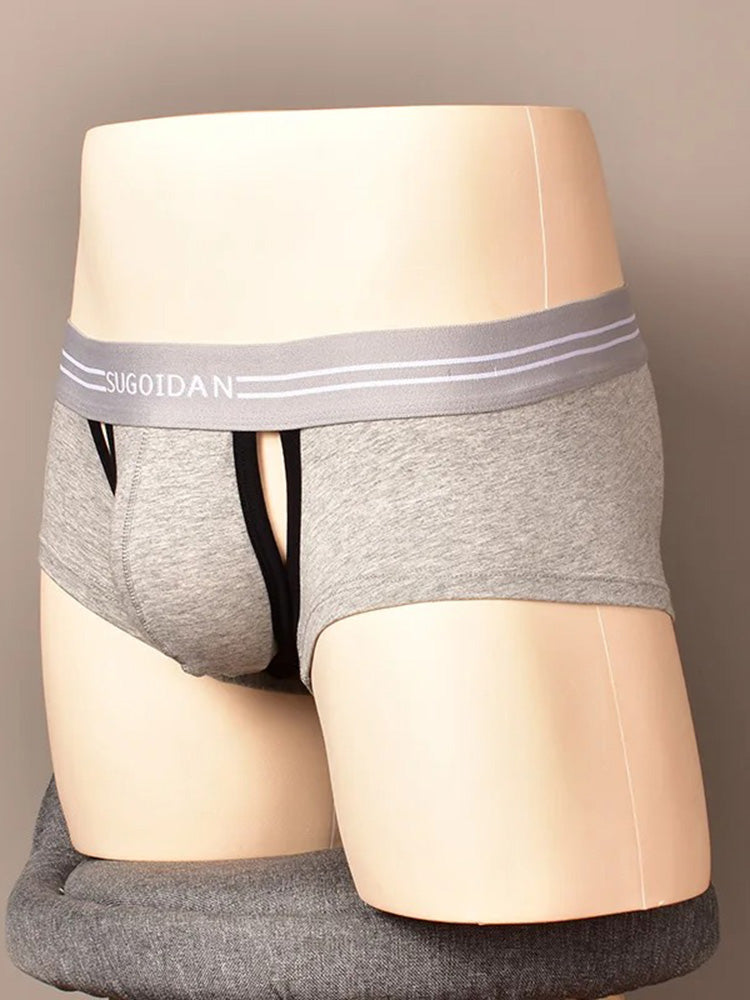 3 Pack Men's Sexy Cutout Trunks with Lift-up Pouch | dmunderwear detail image 3