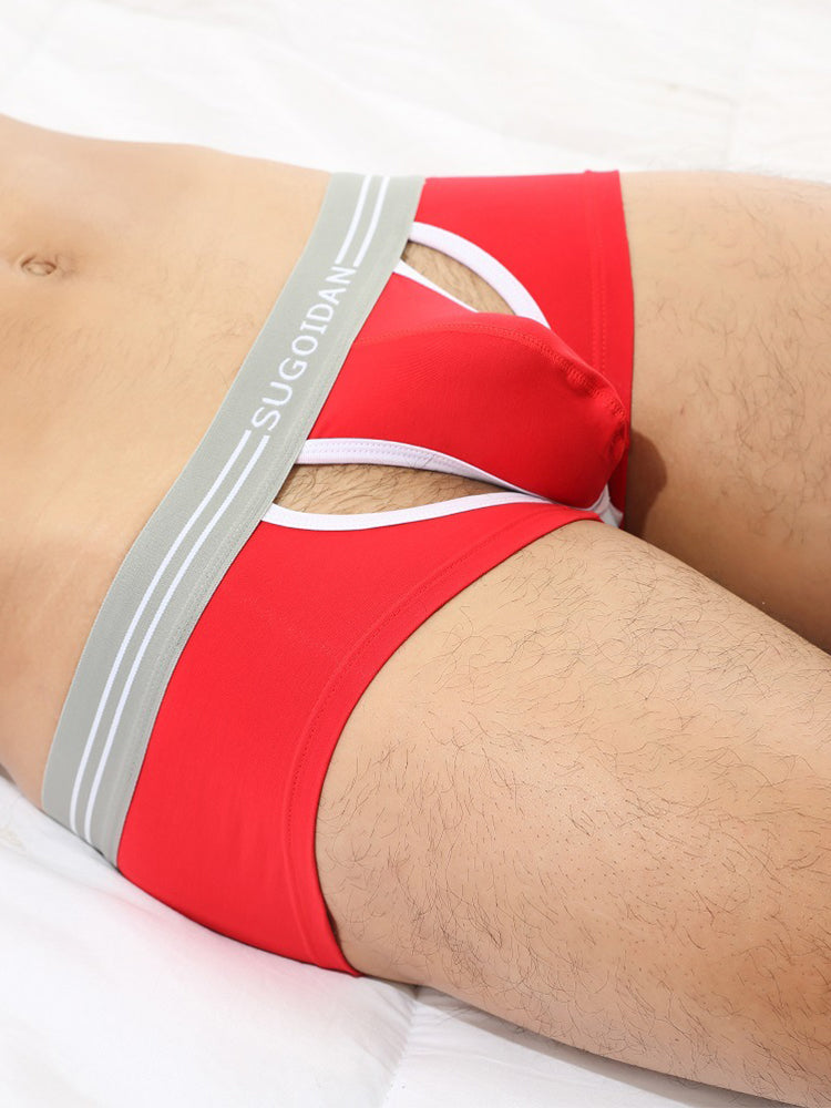 3 Pack Men's Sexy Cutout Trunks with Lift-up Pouch | dmunderwear detail image 7