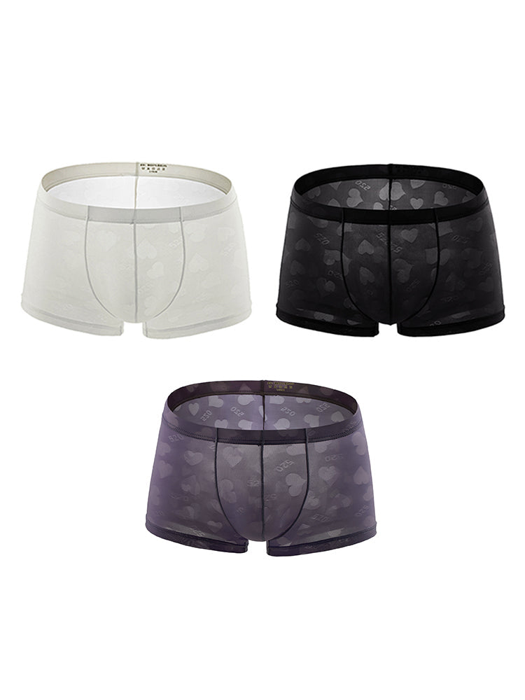 3- Pack Men's Sexy Heart Mesh Trunks | dmunderwear detail image 14