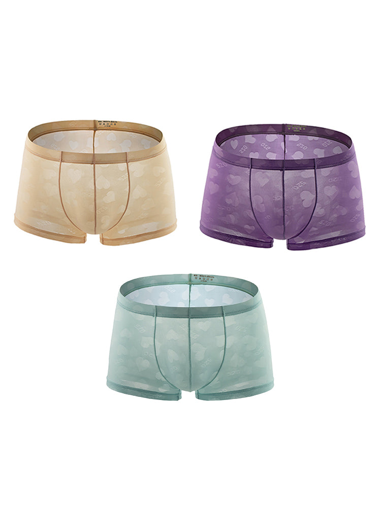 3- Pack Men's Sexy Heart Mesh Trunks | dmunderwear detail image 20