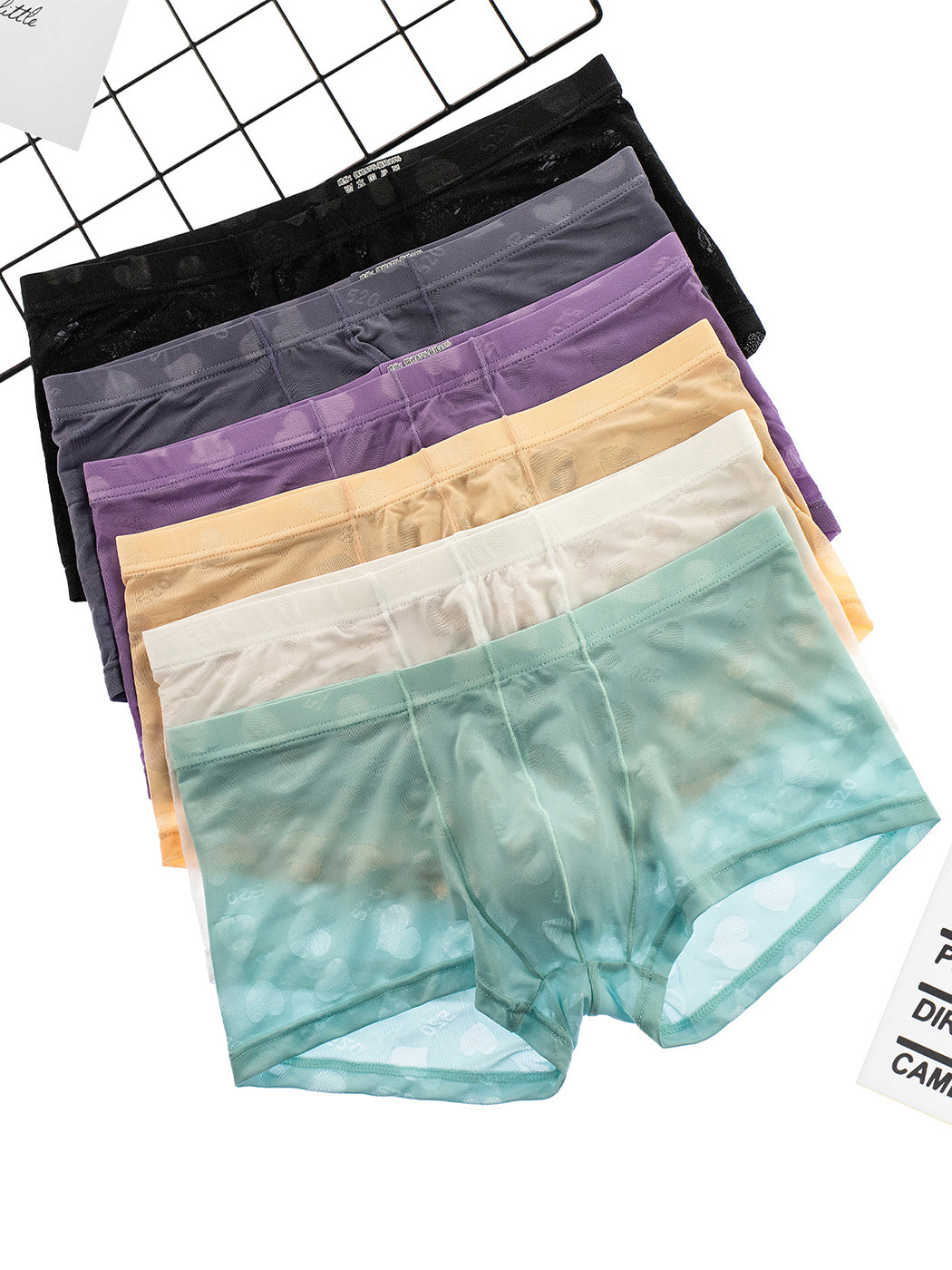 3- Pack Men's Sexy Heart Mesh Trunks | dmunderwear detail image 3