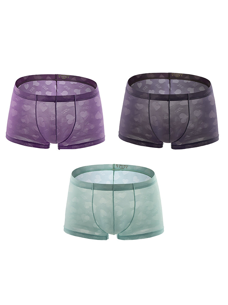 3- Pack Men's Sexy Heart Mesh Trunks | dmunderwear detail image 8