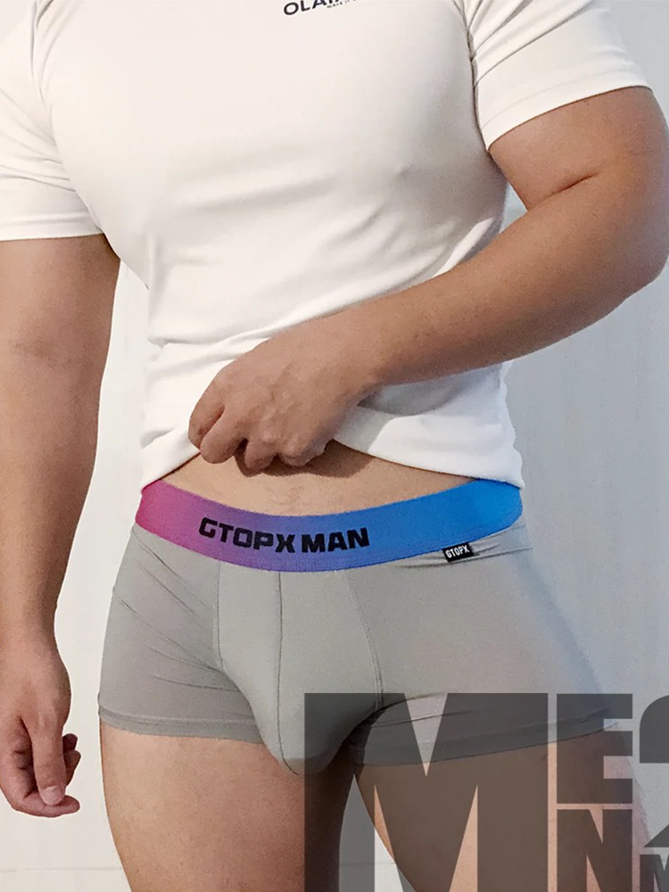 3 Pack Men's U Pouch Trunks with Ombre Belt | dmunderwear detail image 10