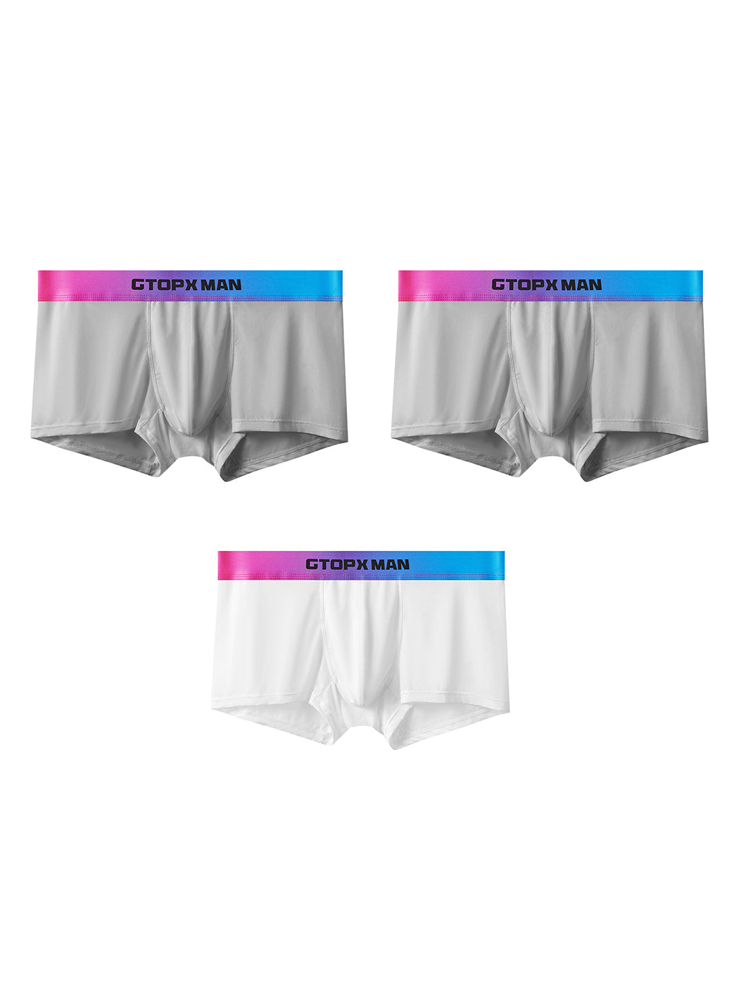 3 Pack Men's U Pouch Trunks with Ombre Belt | dmunderwear detail image 14
