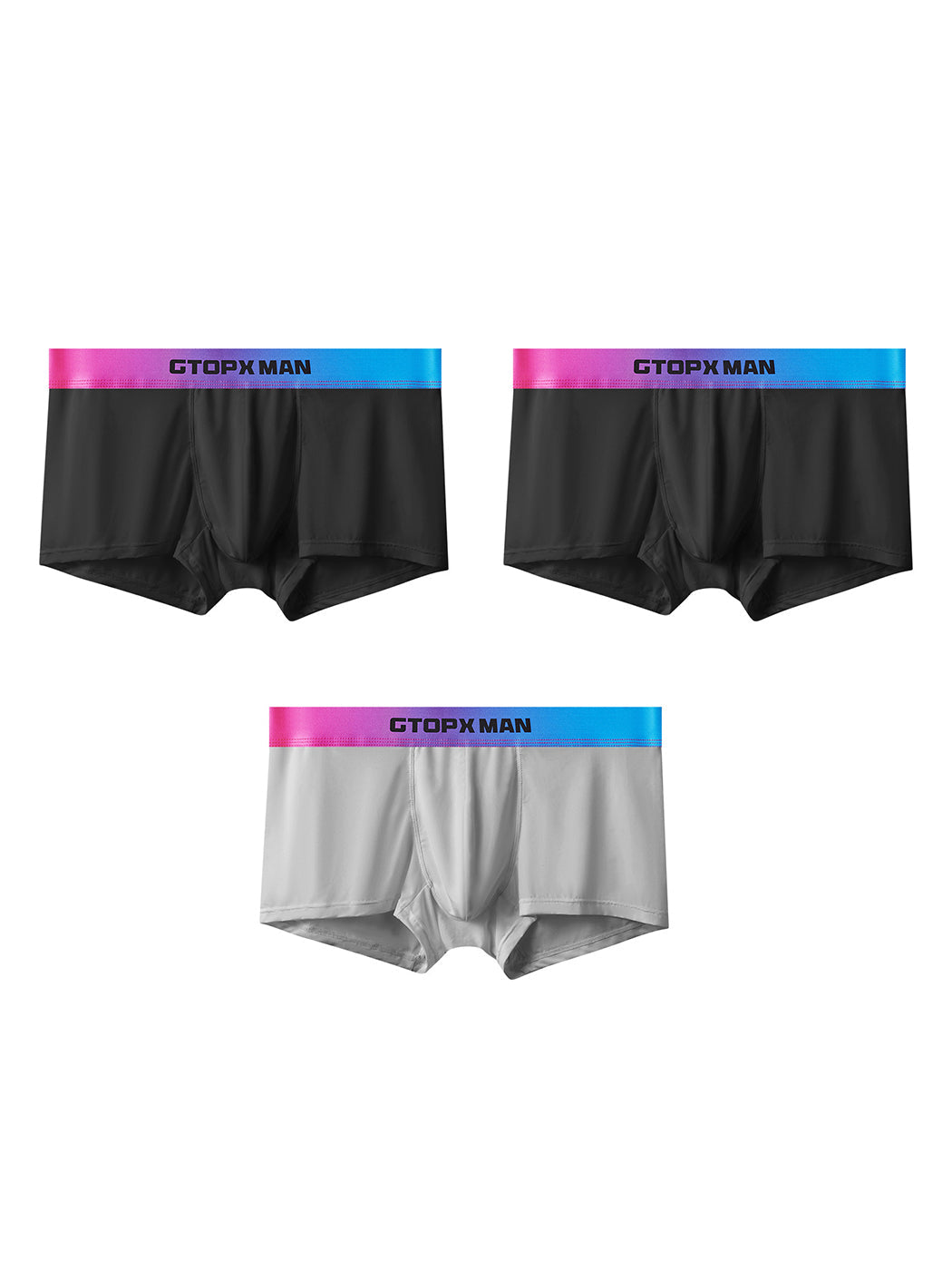 3 Pack Men's U Pouch Trunks with Ombre Belt | dmunderwear detail image 19