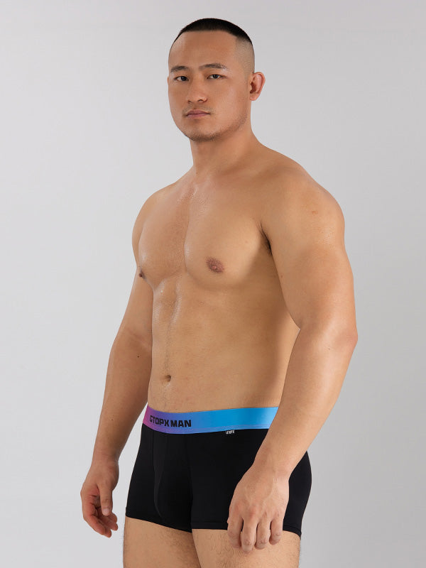 3 Pack Men's U Pouch Trunks with Ombre Belt | dmunderwear detail image 6
