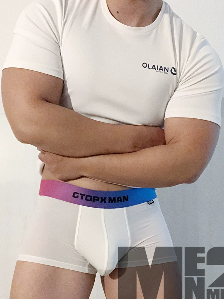 3 Pack Men's U Pouch Trunks with Ombre Belt | dmunderwear detail image 7