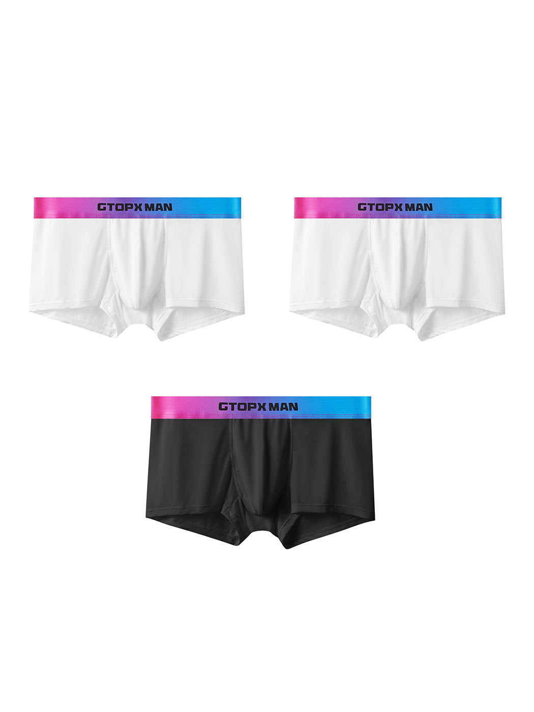 3 Pack Men's U Pouch Trunks with Ombre Belt | dmunderwear detail image 8