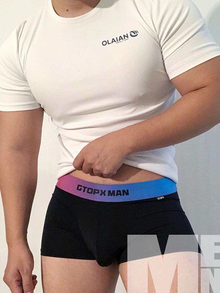 3 Pack Men's U Pouch Trunks with Ombre Belt | dmunderwear detail image 9