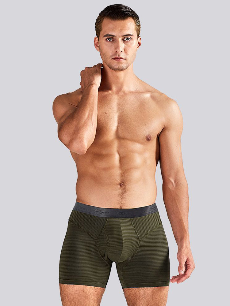 2 Pack Men's 3-Way Lift Icy Silk Striped Ultra Comfort & Breathable Boxer Briefs | dmunderwear detail image 15
