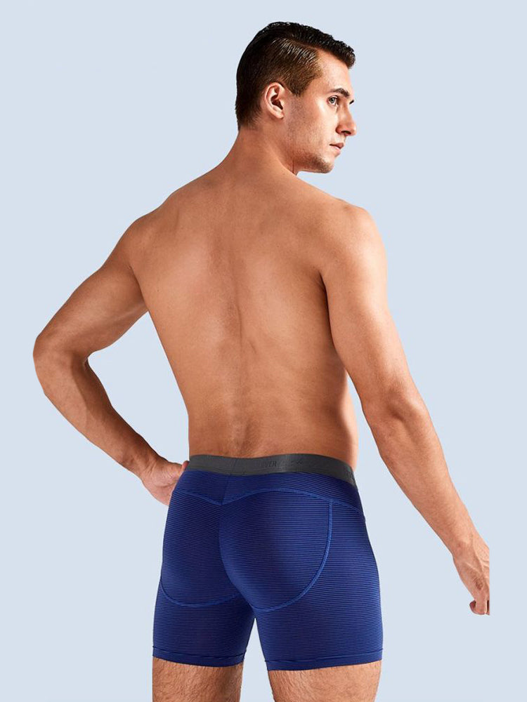 2 Pack Men's 3-Way Lift Icy Silk Striped Ultra Comfort & Breathable Boxer Briefs | dmunderwear detail image 16