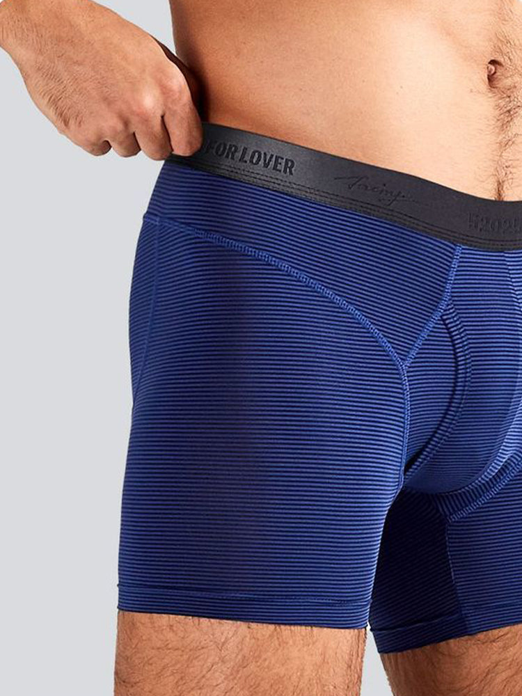 2 Pack Men's 3-Way Lift Icy Silk Striped Ultra Comfort & Breathable Boxer Briefs | dmunderwear detail image 9